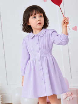 Purple United Kids - Girls Lavender Cotton Dress