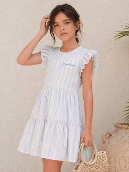 Purple United Kids - Girls Blue Lurex Dress