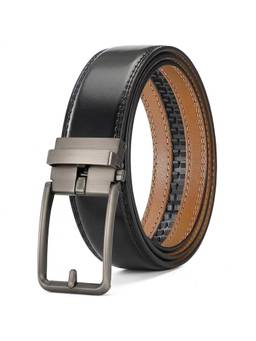 WILDHORN - Men's Genuine Leather Auto-Lock Buckle Belt - Black