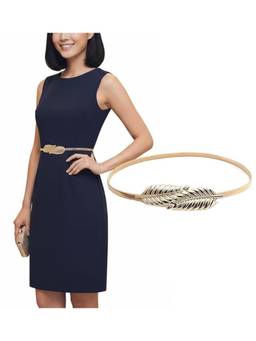 WILDHORN - Women's Belt with Gold-Tone Buckle - Gold