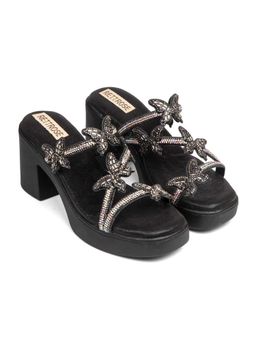 RETTROSE - The Crystal Wing Noir Luxury Embellished Heel