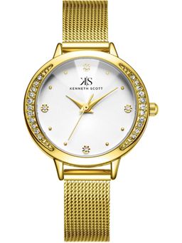 Kenneth Scott - Women White Dial Analog Watch - K22523-GMGW (M)