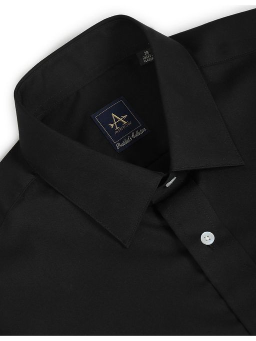 Buy Arrow Men Black Liberty Classic Fit Solid Formal Shirt Online