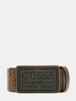 Guess - Men Brown Printed Leather Belt