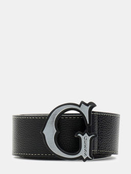 Guess - Men Black Textured Leather Belt