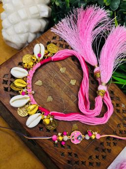 ISHKAARA - Pink Shell Blossom Bhaiya Bhabhi Rakhi Combo (Pack of 2)