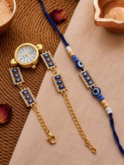 ISHKAARA - Evil Eye Watch Bhaiya Bhabhi Rakhi Combo (Pack of 2)