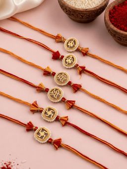 ISHKAARA - Red Thred Rakhi Combo (Pack of 6)