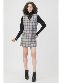 HOUSE OF S - Grey Winter Tweed Sleeveless Blazer Dress