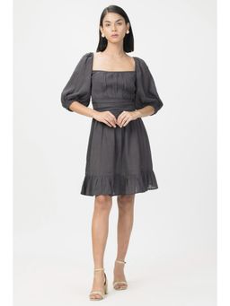 HOUSE OF S - Charcoal Mini Bow Summer Dress