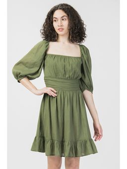 HOUSE OF S - Green Mini Bow Dress