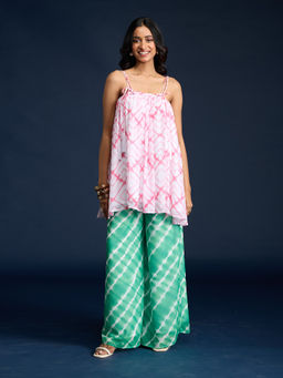 Gajra Gang - Pink Tie Dye Top & Palazzo Set Diwalicious (Set of 2)