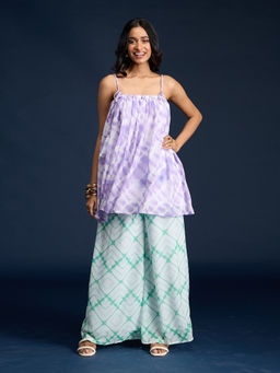 Gajra Gang - Purple Tie Dye Top & Palazzo Set Diwalicious (Set of 2)