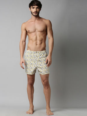 RARE RABBIT Shorts : Buy RARE RABBIT Yellow Printed Shorts Online ...
