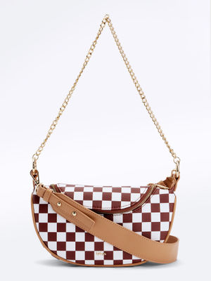 Buy IYKYK by Nykaa Fashion Cheryl Classy Brown Chequered Sling and