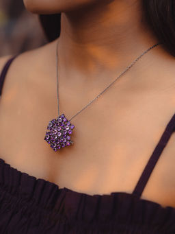Something Simple - Amethyst Flower Necklace