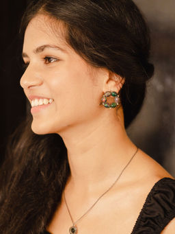 Something Simple - Black Opal Hoops