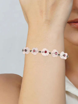 Something Simple - Rose Quartz Flower Bracelet