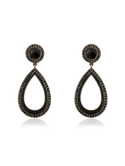 Something Simple - Black Spinel Danglers