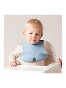 b.box - Silicone Bib - Adjustable Neck Closure for Perfect Fit - Blue