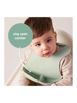 b.box - Silicone Bib - Adjustable Neck Closure for Perfect Fit - Green