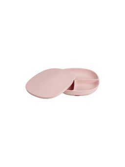 b.box - Silicone Suction Plate with Lid - Non-Slip Base, Leakproof - Pink