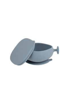 b.box - Soft Silicone Feeding Bowl + Lid - Anti-Slip & Leakproof - Blue