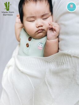 The Plush Club - Pearl Organic Bamboo Knit Blanket for Baby