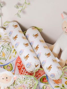 THE BABY TRUNK - Infant Baby Deer Print Egyptian Cotton Bolster Pillow Set of 2