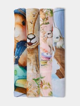 THE BABY TRUNK - Infant Kids Egyptian Cotton Set of 4 Printed Swaddles