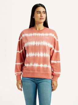 Levi's - Women Tie & Dye Peach Crew Neck Sweatshirt