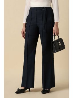 Allen Solly - Women Navy Blue Stripe Formal Trouser