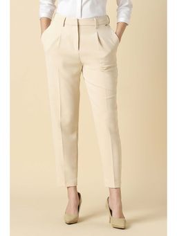 Allen Solly - Women Beige Solid Formal Trouser