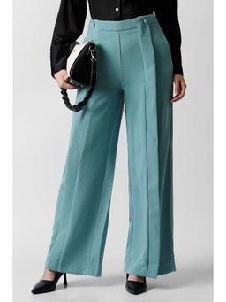 Van Heusen - Women Light Blue Solid Formal Trouser
