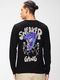 Bewakoof - Mens Black Sneaker Gang Graphic T-Shirt