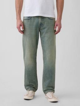 GAP - Men Blue Cotton Solid Straight Jeans