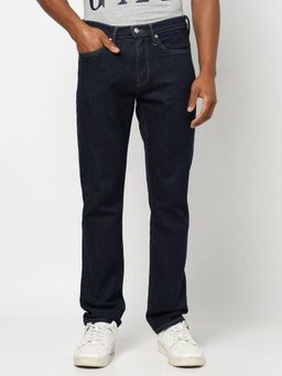 GAP - Men Blue Cotton Solid Slim Jeans