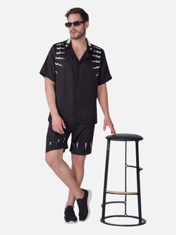 CLUBHAVANA - Volt Black Premium Soft Satin Co-Ord Set