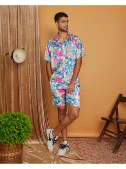 CLUBHAVANA - Multi-Color Garden Gala Premium Soft Satin Co-Ord Set