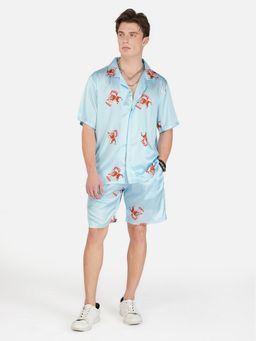 CLUBHAVANA - Blue Fire Born Fury Premium Soft Satin Co-Ord Set