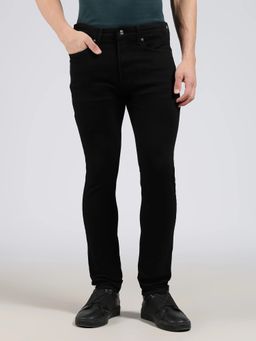 Calvin Klein - Men Black Cotton Solid Skinny Jeans