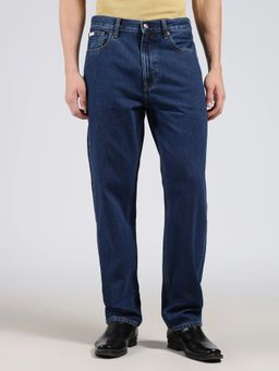 Calvin Klein - Men Blue Cotton Solid Straight Jeans
