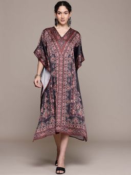 Aarke Ritu Kumar - Black Caspian Carpet Kaftan Dress