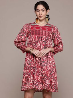 Aarke Ritu Kumar - Red Pashmina Mini Dress