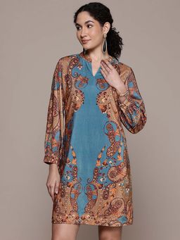 Aarke Ritu Kumar - Teal Dandelion Mini Dress