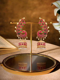 Zaveri Pearls - Stones Beads Peacock Jhumka Ear Cuffs