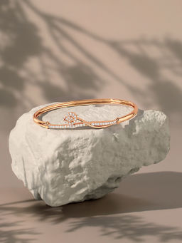 Zaveri Pearls - Rose Gold Cubic Zirconia Contemporary Brass Kada