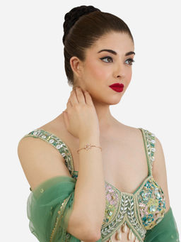 Zaveri Pearls - Rose Gold Cubic Zirconia Contemporary Brass Kada