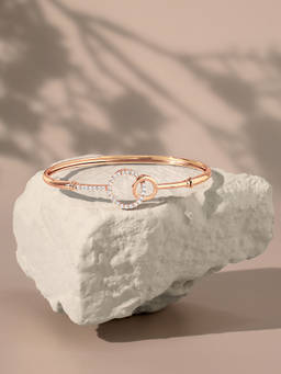 Zaveri Pearls - Rose Gold Cubic Zirconia Contemporary Brass Kada