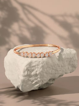 Zaveri Pearls - Rose Gold Cubic Zirconia Contemporary Brass Kada